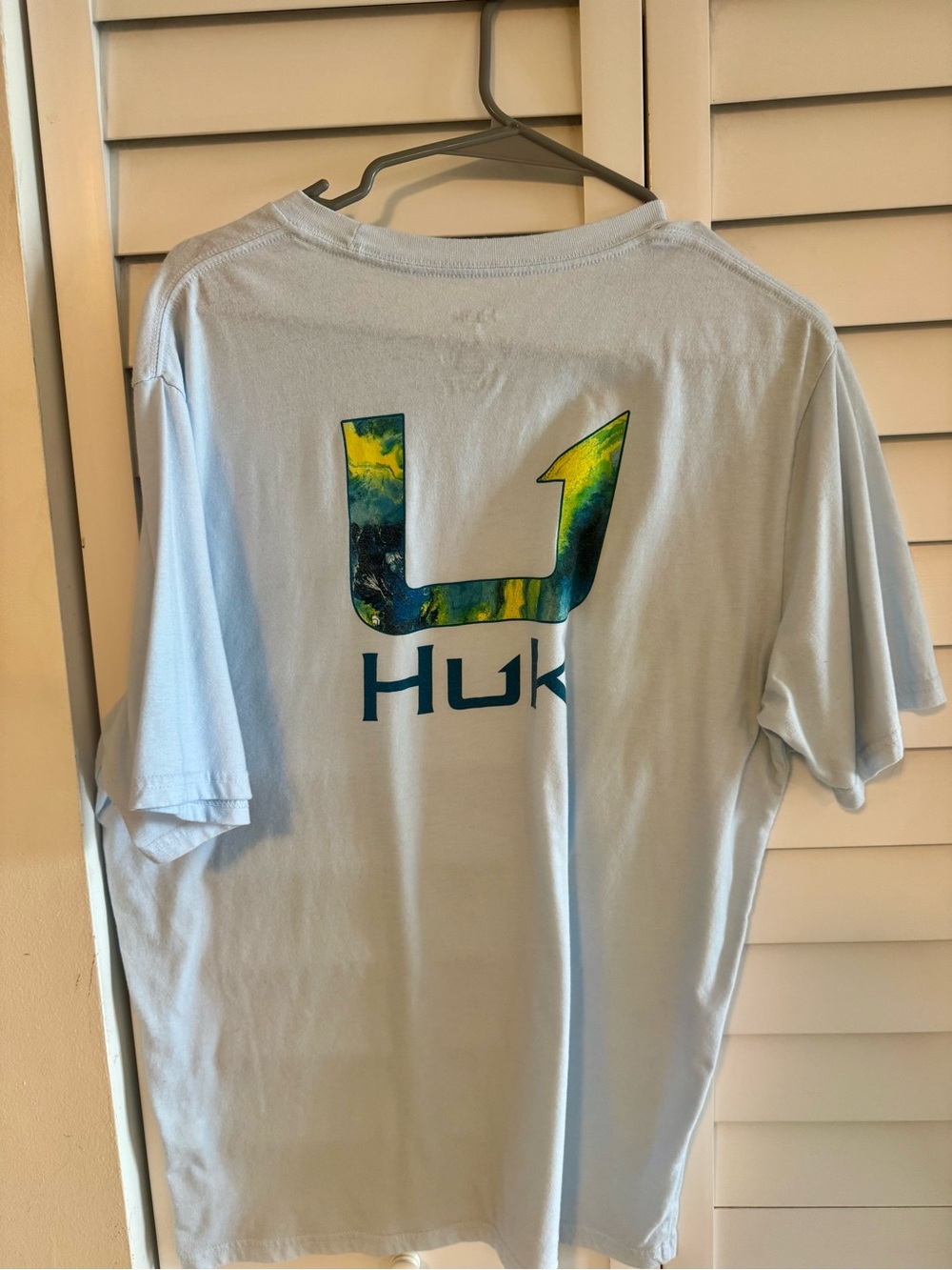 Huk Light Blue Short-Sleeve Shirt with Multicolor Logo